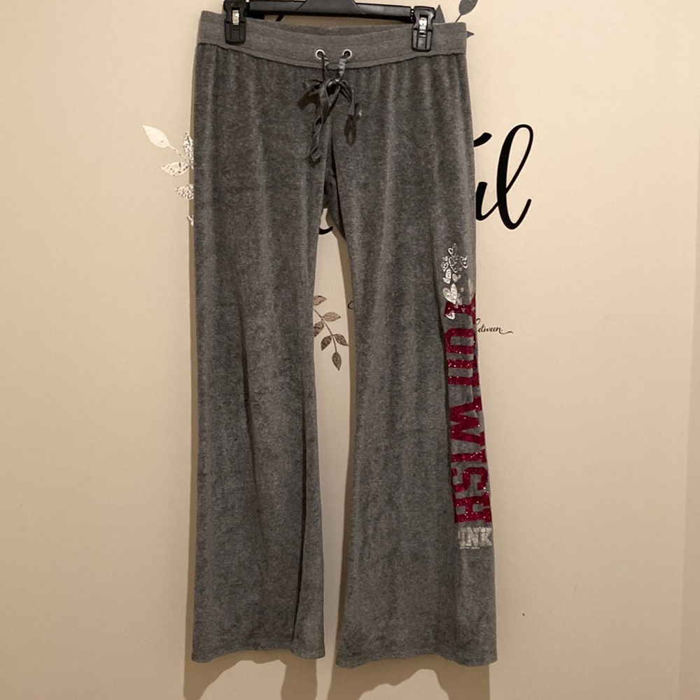Pink Victoria’s Secret velvet sweatpants